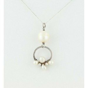 Sterling Silver Pearl Necklace 16 inch chain